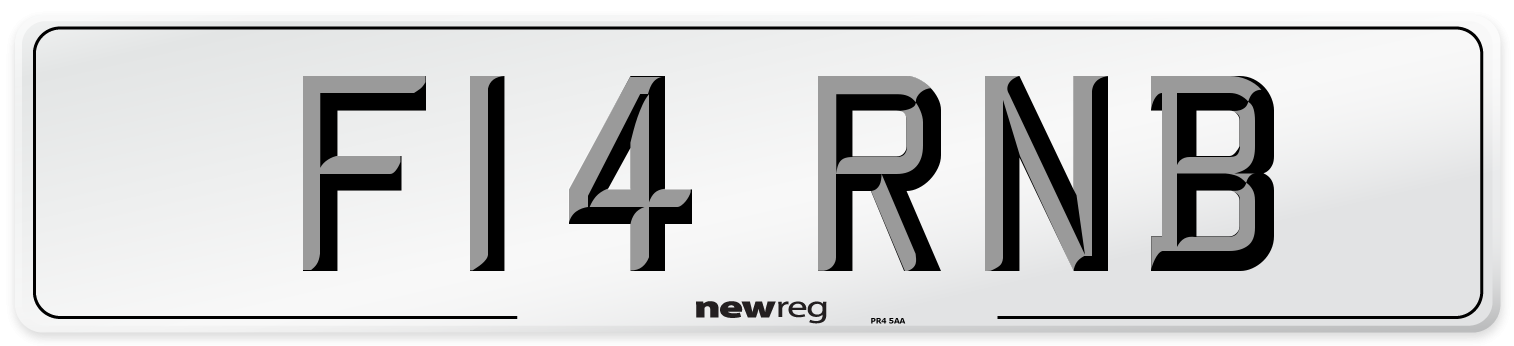 F14 RNB Number Plate from New Reg